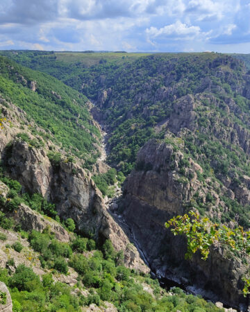 Vue d'ensemble sur un canyon situé en Lozère.